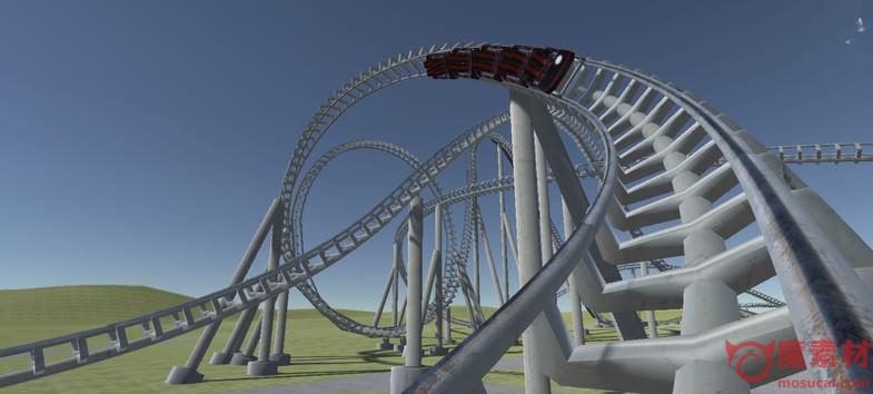 3d过山车模型下载animated steel coaster