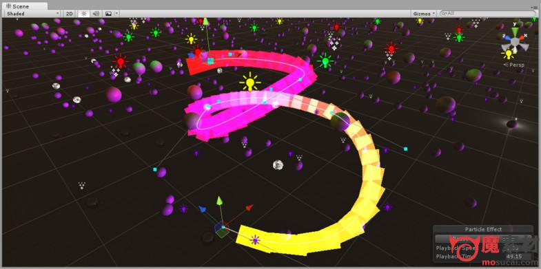 贝塞尔曲线颗粒流编辑器 Bezier curved particles flow editor