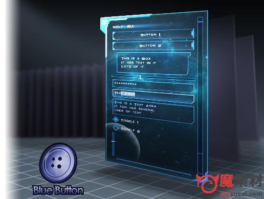 Blue Button SciFi GUI