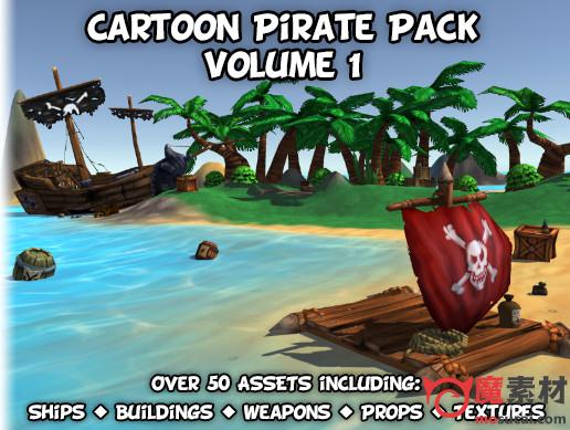 unity 3D卡通海盗资源包Cartoon Pirate Pack – Vol 1