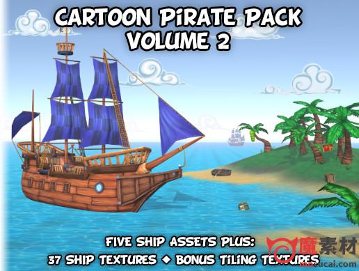 unity 3D卡通海盗资源包海岛船模型Cartoon Pirate Pack – Vol 2