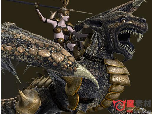 3D龙骑士女性角色 龙女王和龙兽模型资源 Dragon Queen and Dragon Beast v1.1