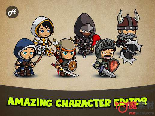 unity 2D 精灵角色编辑器插件Fantasy Heroes: Character Editor [PRO]