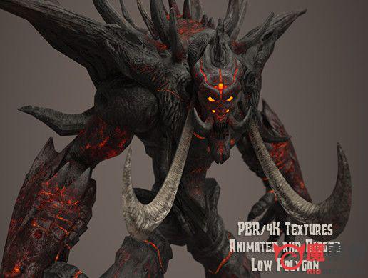 3D火恶魔模型,动画动作全Fire Demon – Animated & PBR