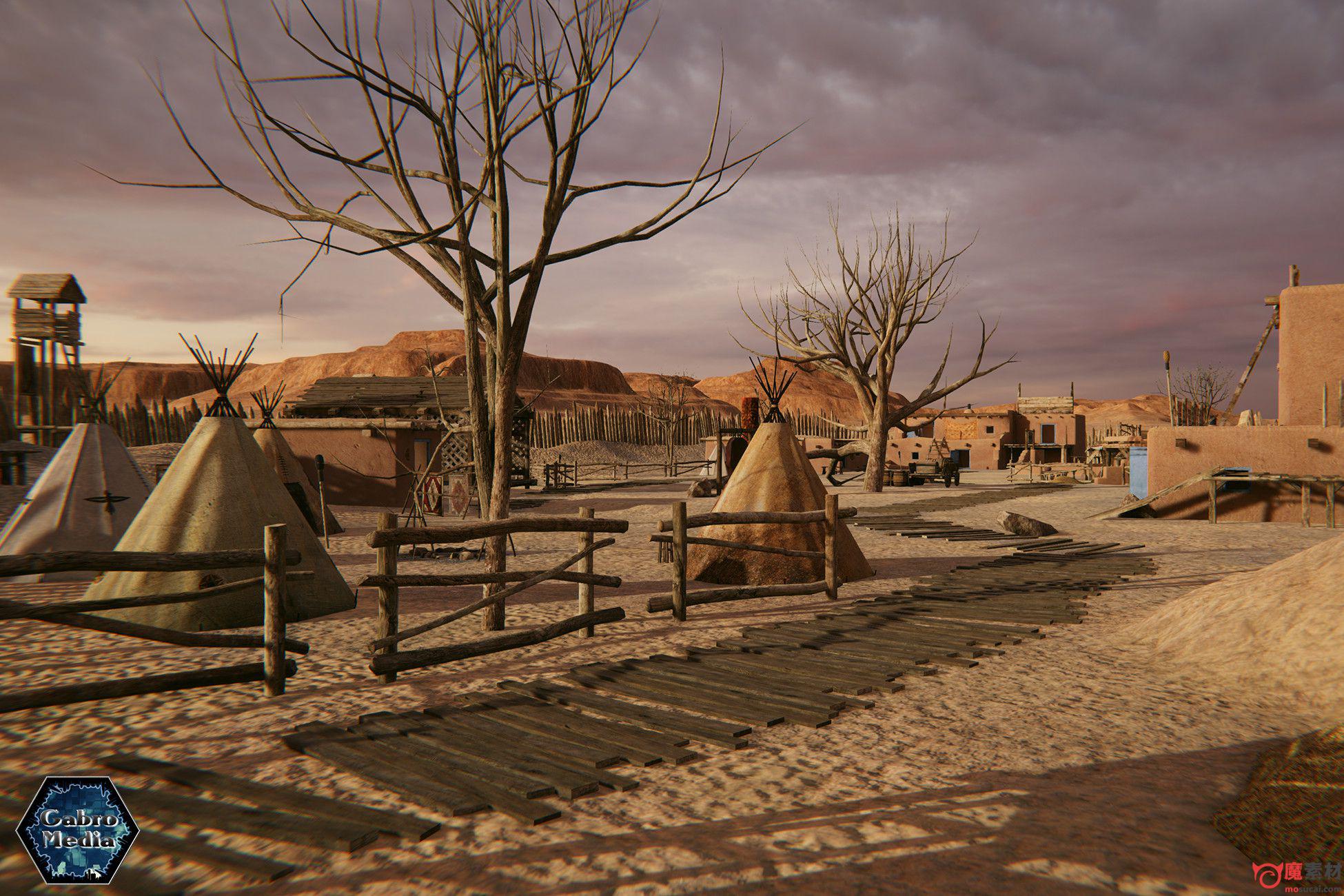 unity射击类基地环境资源包印第安人部落场景环境资源包FPS Village: Native American Pack