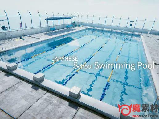 unity3D日本学校游泳池 泳池环境场景资源包Japanese School Pool Clean & Dirty Set v1.1
