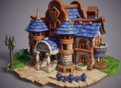 3D卡通风格化房子 Stylized house